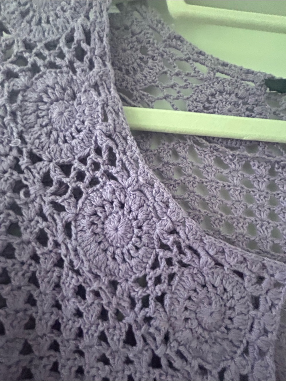 Chadwicks Lavender Crochet Openwork Cardigan - Picture 7 of 9